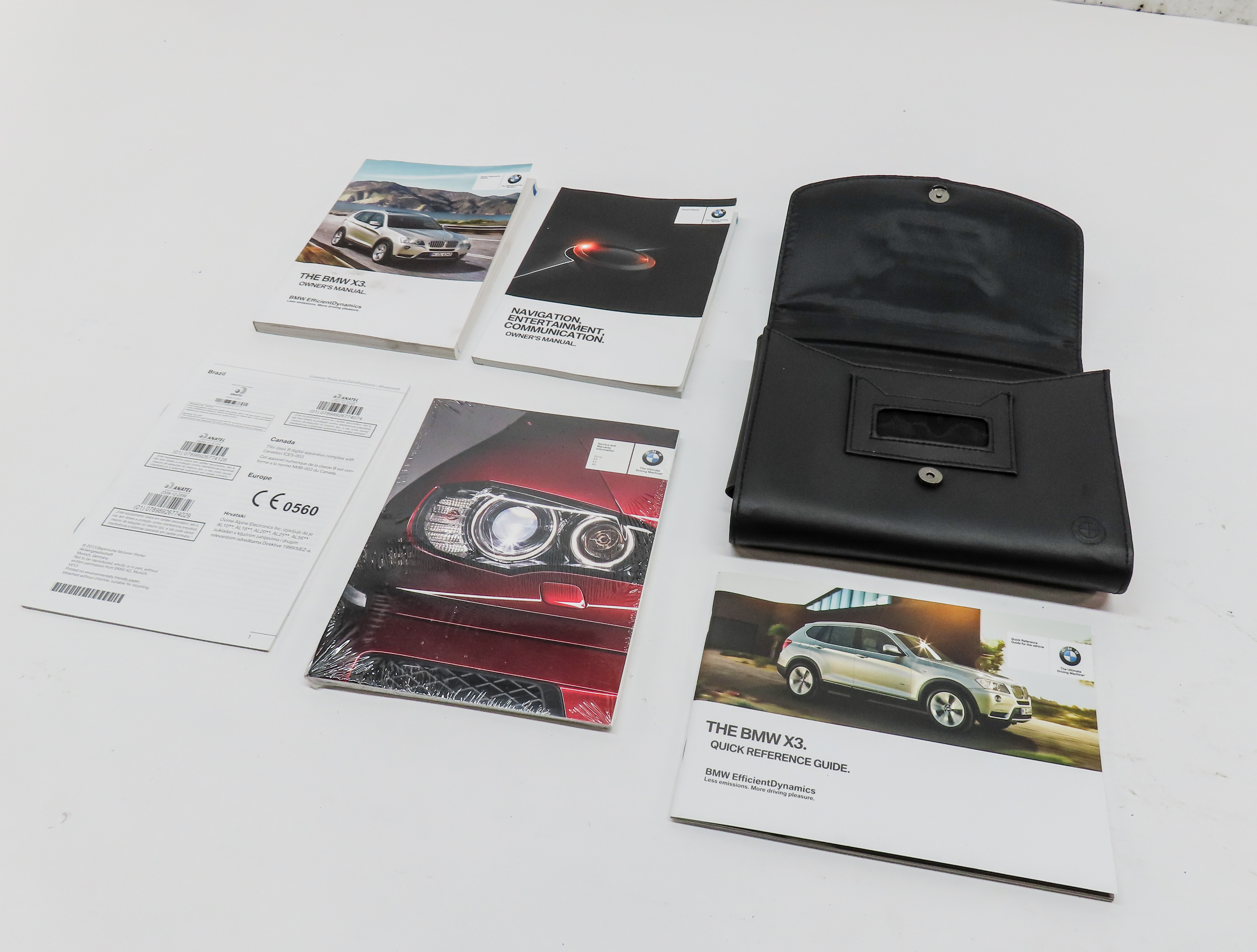 2014 BMW X3 (F25) 3.0L TURBO (N55) ENGINE OWNERS MANUAL BOOKLET SET/6 w/ CASE — exact item pictured